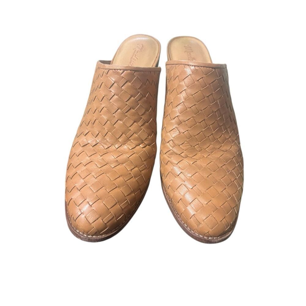 Madewell the Harper braided leather chunky mule clog sz 9